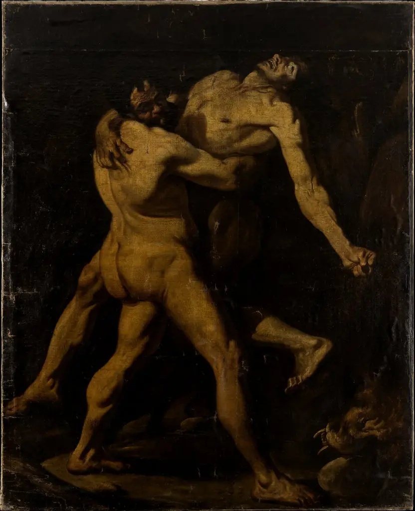Hercules and Antaeus, by Unknown