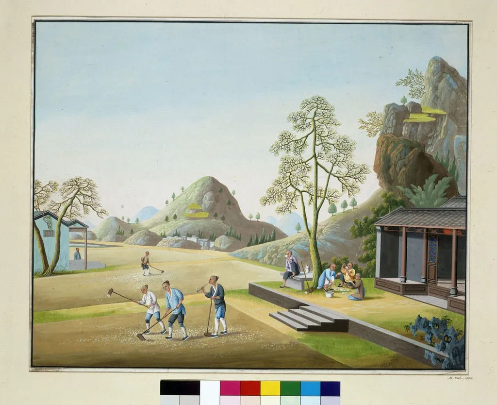 Hoeing the Ground, by Unknown, paint, 1800