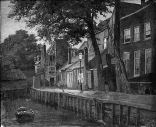 Hollandsk kanalparti, by Unknown