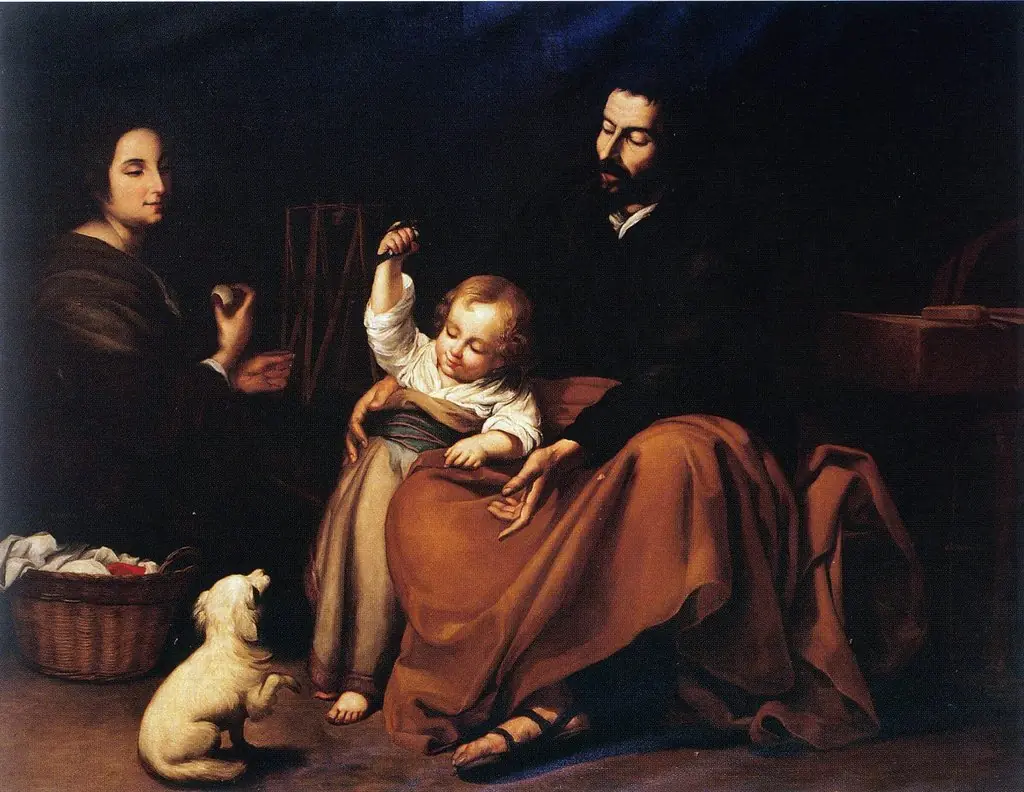 Holy Family with bird, by Unknown, 1850