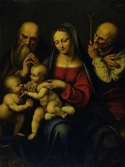 Holy Family with the infant St. John the Baptist, by Unknown