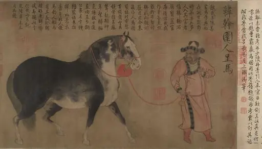 明　佚名　舊傳韓幹　圉人呈馬圖　卷|Horse and groom, by Unknown
