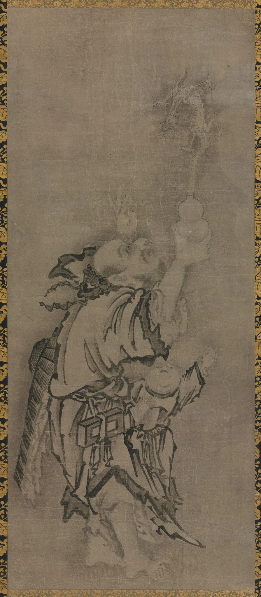Hotei with Daoist Immortals: Immortal with Gourd and Dragon, by Unknown, unspecified, 1593