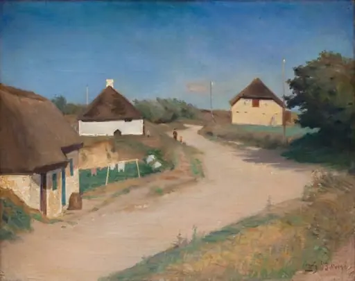 Houses Alongside a Road in Morsø, Jutland, by Unknown
