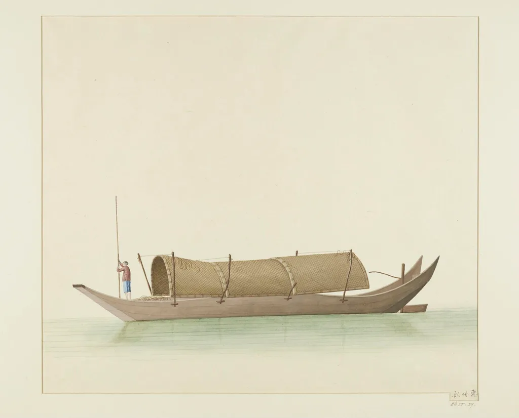 Huizhou Boat, by Unknown, paint, 1810