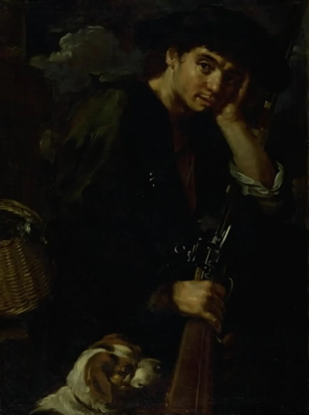 Hunter with his Gun and Dog. (Allegory of "Air"), by Unknown, 1663