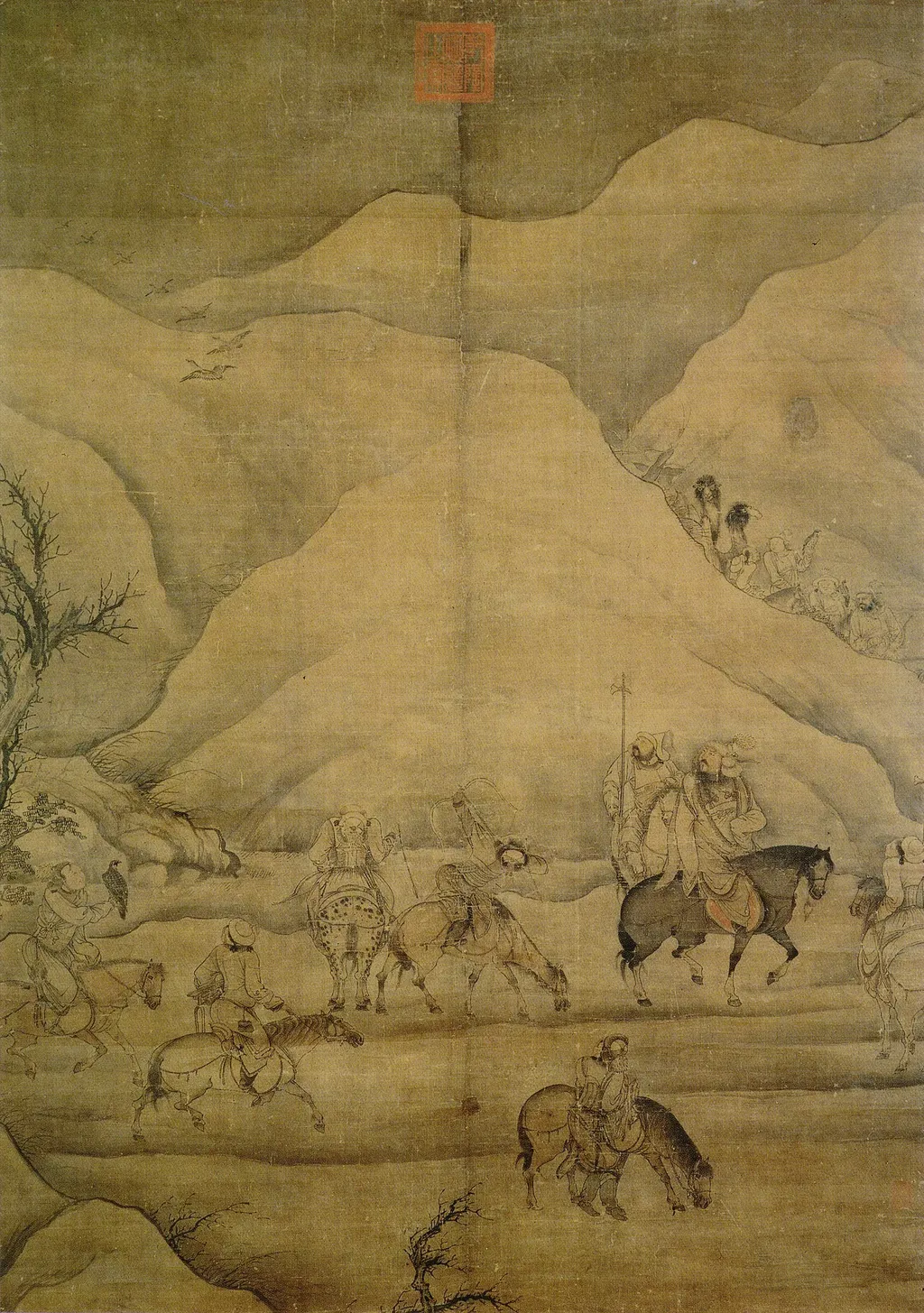 Hunting Wild Geese, by Unknown, unspecified, 1350