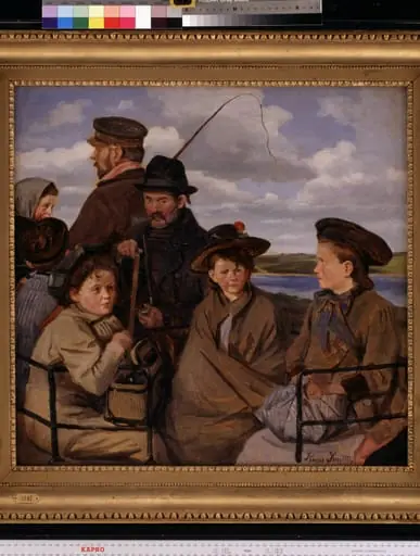 I dagvognen. Kunstnerens broderbørn, by Unknown
