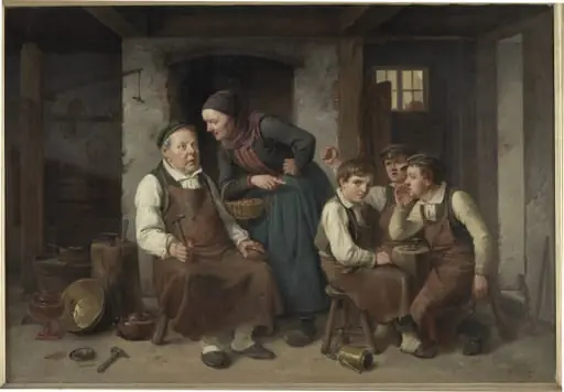 I en kobbersmeds værksted, by Unknown