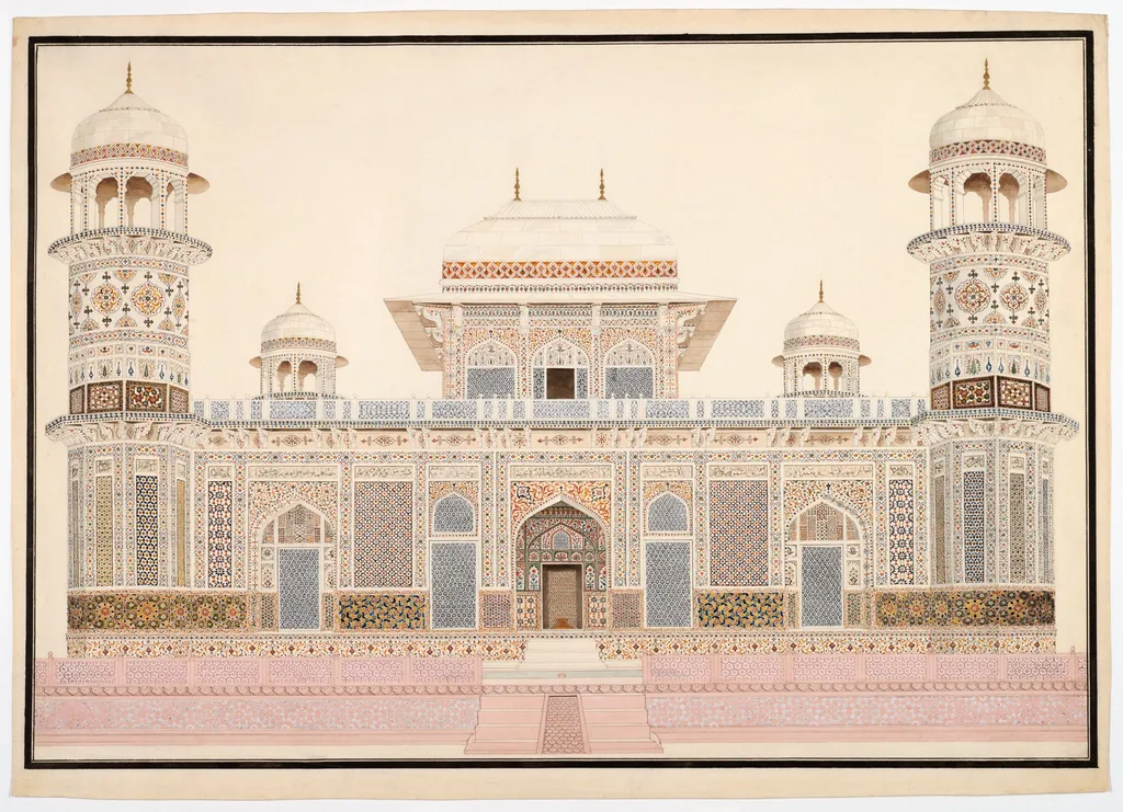 I'timad-ud-Daula's Tomb at Agra, by Unknown, watercolor, 1820