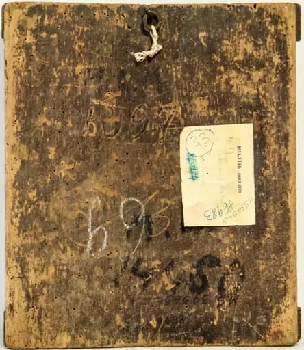 Icoana este încadrată de un chenar lat (ocru, delimitat de o linie grena). În centrul spațiului pictural sfântul în picioare, ținând un rotulus cu inscripții în limba slavonă în mâna stângă, cu dreapta binecuvântează într-un gest amplu, lateral. Maniera bizantină a redării personajului se completează cu peisajul în manieră romantică ce îl încadrează(un râu lat curgând în meandre printre coline înverzite, o luntre cu un vâslaș în josul râului, creste muntoase în depărtare). Chipul grav, redat cu minuțiozitate, cu multiple riduri sub ochi și pe fruntea înaltă, nas subțire și fin, mustață și barbă lungă până la brâu, executat cu multă migală în mici bucle, carnația măslinie, gura mică cu buze roșii. Înveșmântat cu cămașă grena cu drapaj, aurie, epitrahilul arhieresc negru cu motive roșii, felon vișiniu. Deasupra capului Arhiereului, depășind chenarul, este reprezentat Iisus Hristos cu nimb cruciger(mahrama Veronicăi, sfântul Keramion) Inscripția de pe rotulus scrisă în limba slavă veche are prima literă de culoare roșie, restul cu negru: "Nu vă întristați voi toți frații mei, să ne dea Domul Dumnezeu înțelepciune și vom găsi în El mântuirea", Pe spatele icoanei sunt incizate prin scobire cu dalta cifre arabe 1397 (?). Icoana prezintă strat de pictură și foița de fondul icoanei și a aureolei sfântului exfoliate, zgârieturi, porțiuni de pictură, pânză și grund lipsă (chenarul este distrus în proporție de 80 %), două găuri în zona capului unde ar fi trebuit să fie urechile., by Unknown