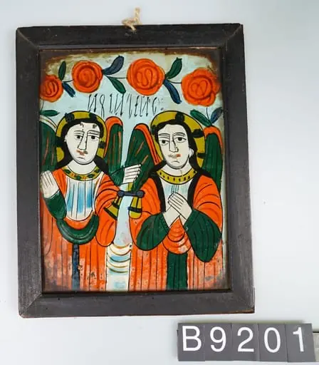 Icoană pe sticlă „Arh. Mihail și Gavril”, by Unknown