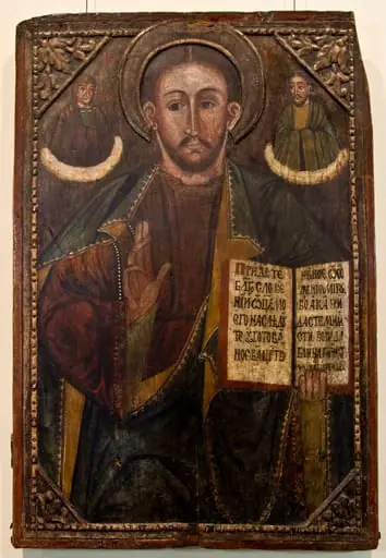 Iisus Hristos mare învățător, Mica Deisis; Icoană împărătescă; Icoană de catapeteasmă, by Unknown