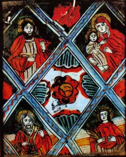 Iisus, Madona și Sfânta Paraschiva (Masa Raiului), by Unknown
