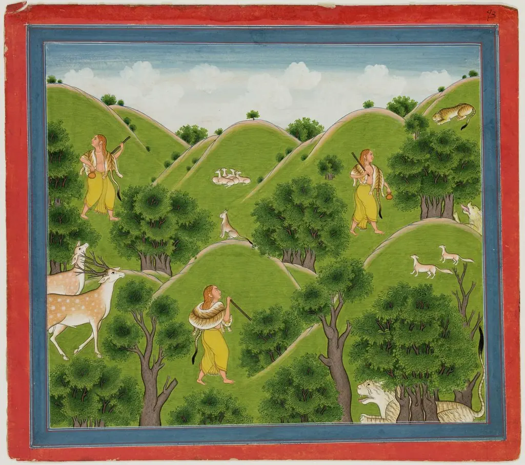 Illustrations to Life of Dhurva Maharaj: #11 Dhurva travels from place to place in Rishi garb, by Unknown