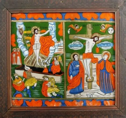Înălțarea lui Iisus Hristos la ceruri; Răstignirea lui Iisus Hristos, by Unknown