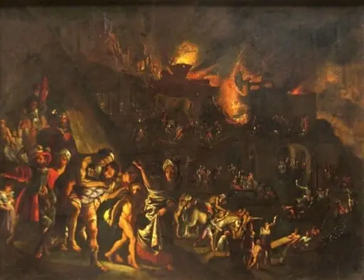 Incendierea Troiei, by Unknown