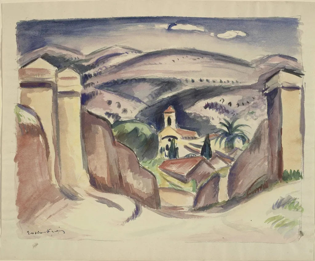 Indgangen til Cassis, også kaldet Kirketårnet i Cassis, by Unknown, unspecified, 1909