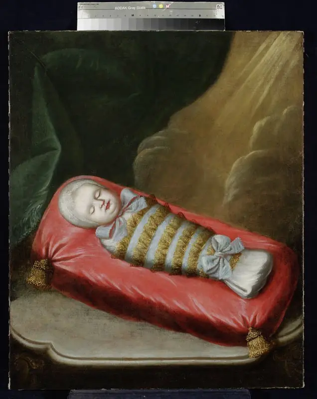 Infant in swaddles, by Unknown