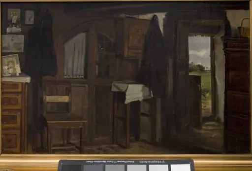 Interiør fra et bondehus, by Unknown