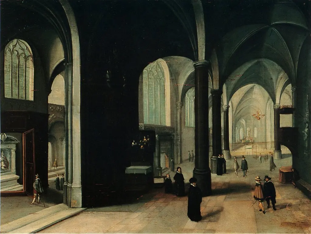 Interior de iglesia, by Unknown