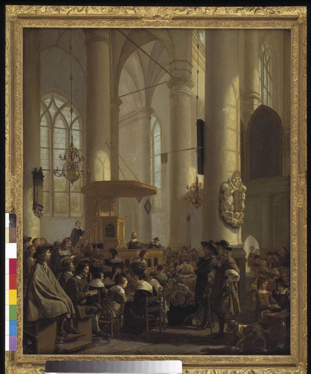 Interior of a Dutch Church, by Unknown, 1659