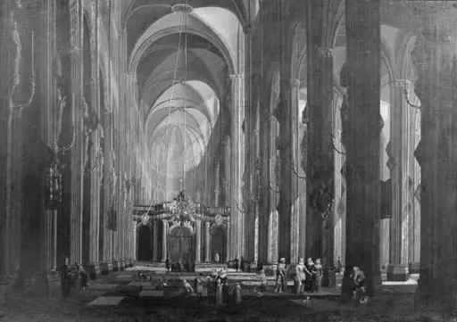 Interior of a Five-Aisled Catholic Church, by Unknown