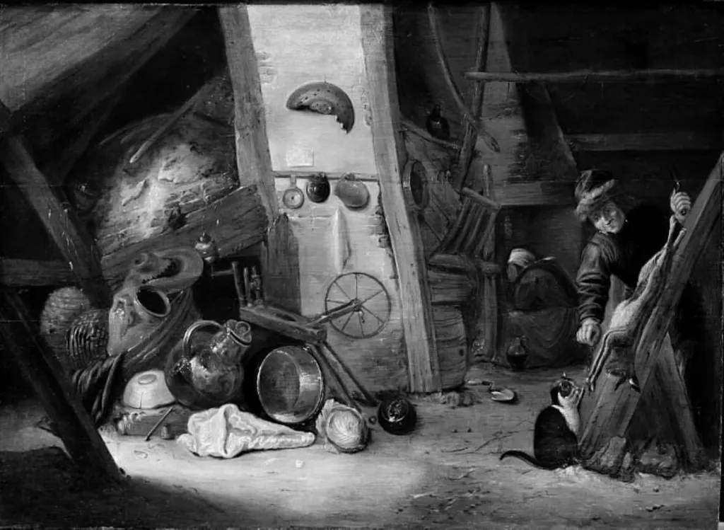 Interior of a Kitchen, by Unknown, 1601