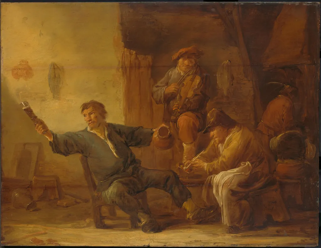 Interior of a Peasant Hut, by Unknown, unspecified, 1648