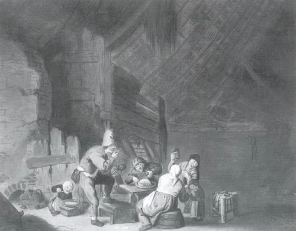 Interior of a Peasant's Cottage, by Unknown, oil, 1668
