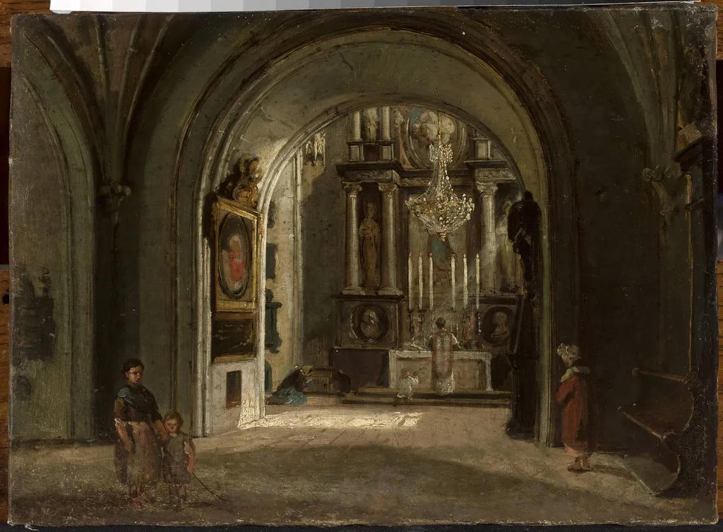 Interior of St. John’s church in Warsaw, by Unknown, oil, 1850