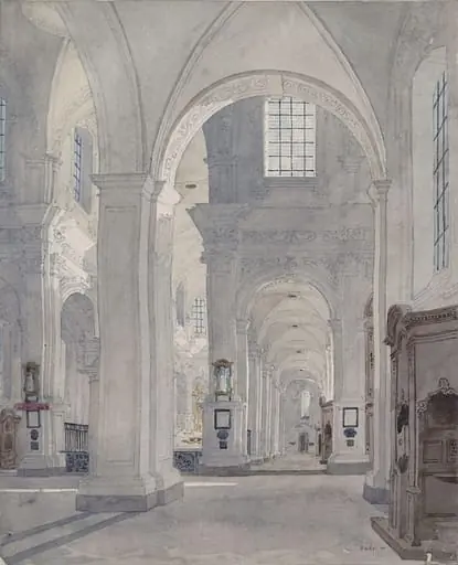 Interior of the cathedral of Cambrai, France, by Unknown
