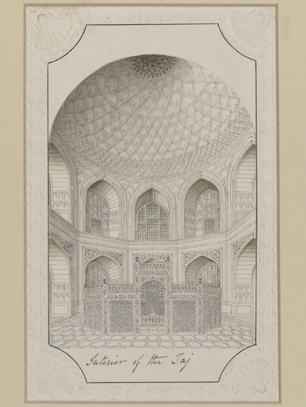 Interior of the Taj Mahal, Agra., by Unknown, paint, 1820
