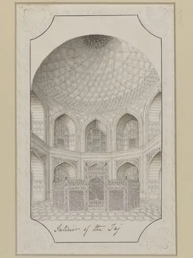 Interior of the Taj Mahal, Agra., by Unknown