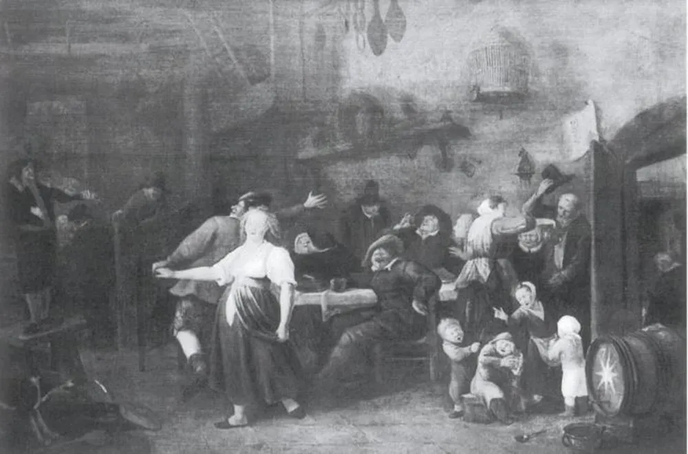 Interior with a Merry Company, by Unknown, oil, 1675
