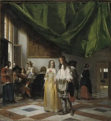 Interior with a Young Couple and People Making Music, by Unknown