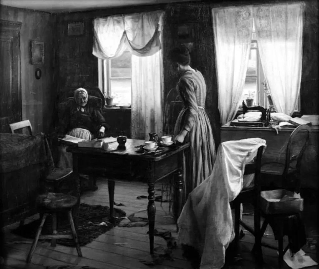 Interior with two Persons, by Unknown, 1887