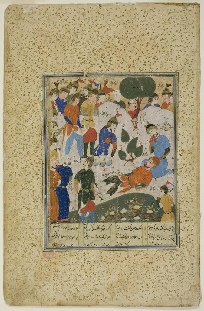 Iskander Comforts the Dying Darius, by Unknown