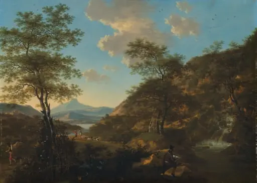 Italian Landscape with Draftsman, by Unknown