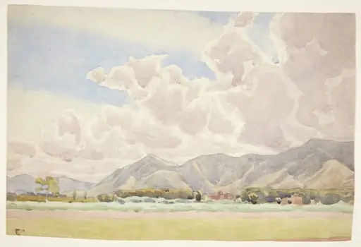 Italiensk landskab, by Unknown