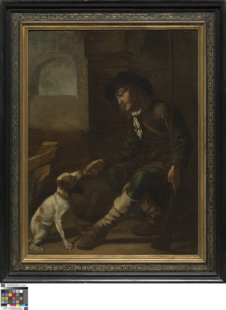 Jager met hond, by Unknown