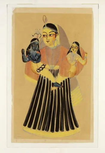 Jasoda, Radha and Krishna, by Unknown