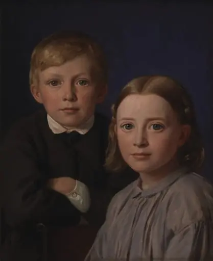 Jens Simmelkær Asmussen og Katrine Asmussen som børn, by Unknown