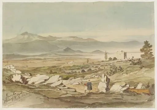 Jericho Plain of Gilgal, Jordan, Dead Sea, and Mountains of Moab, by Unknown