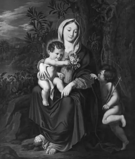 Jomfru Maria med Jesusbarnet og den lille Johannes, by Unknown