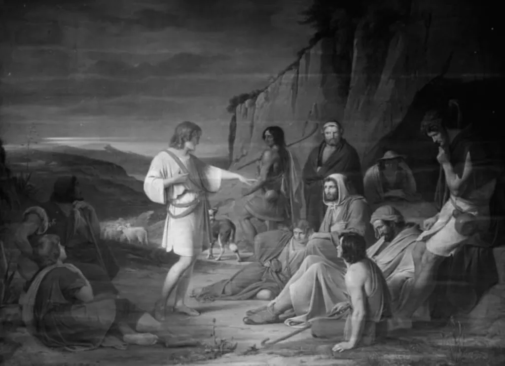 Josef forklarer drømmen om negene for sine brødre, by Unknown, 1833