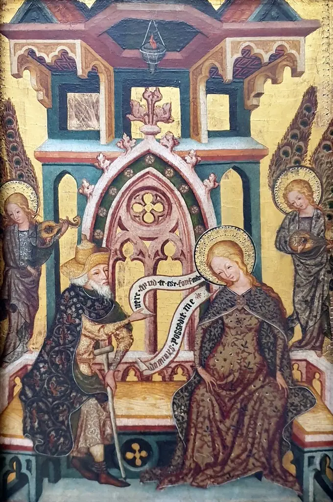 Joseph recognizes in Mary the mother of the Messiah, by Unknown