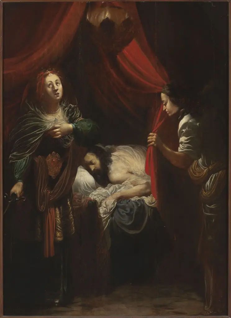 Judith in the tent of Holofernes (Judith 13:4-6), by Unknown