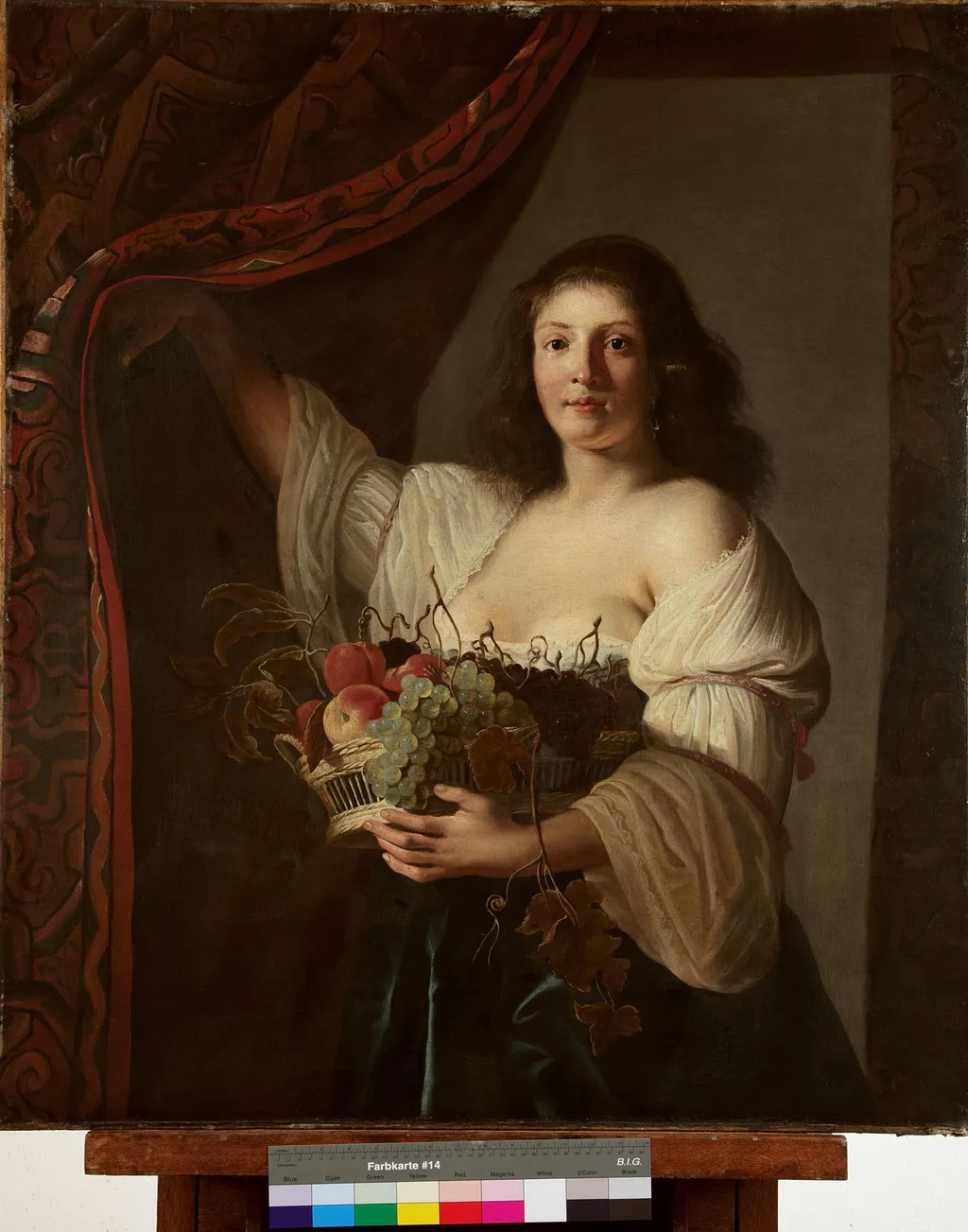 Junge Frau mit Früchtekorb, by Unknown, 1642