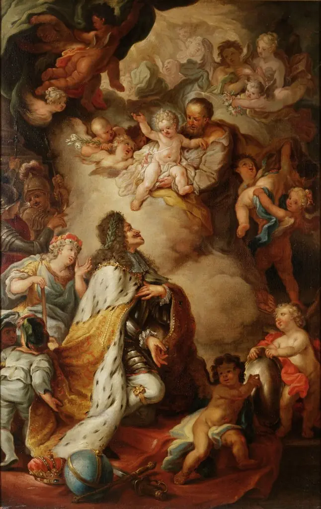 Kaiser Leopold I. (1640-1705) übergibt die Erblande dem Schutz des Hl. Joseph, by Unknown
